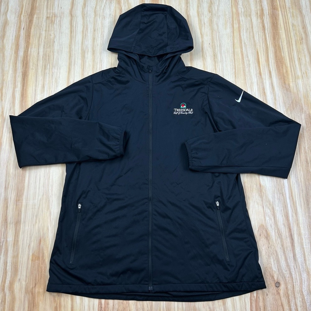 Nike Golf Jacket Womens XL Black Wind Treesdale Country Club Performance Golf